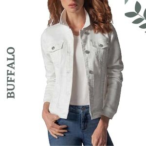 Buffalo David Bitton White Jean Jacket Classic Casual - Size Medium